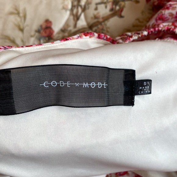 Code X Mode Red Floral Maxi Shirt Dress Red Size Small EUC Coquette - Picture 15 of 16